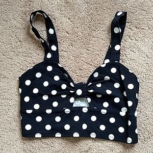 Pinup style polka dot crop tank